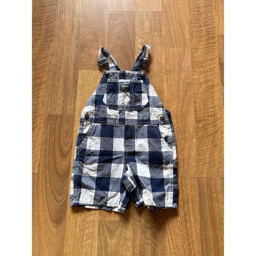 OSH KOSH blue plaid vestbak overalls